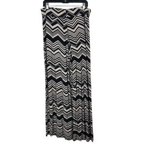 French Laundry Wide Leg Chevron Print Pants; SZ XL Tall Spandex Elastic Waist